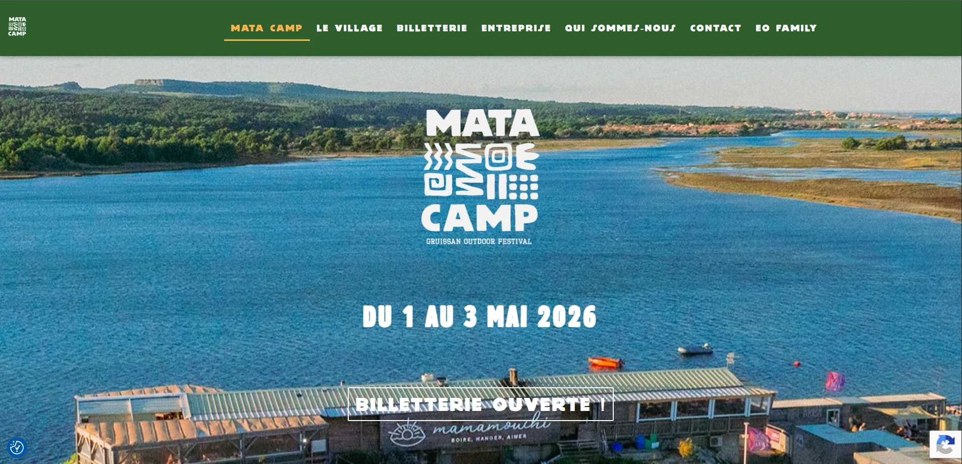 Aperçu du site Mata Camp